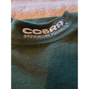 Vintage Fruit of the Loom Cobra Bowhunting Mock Neck Shirt Large Green L